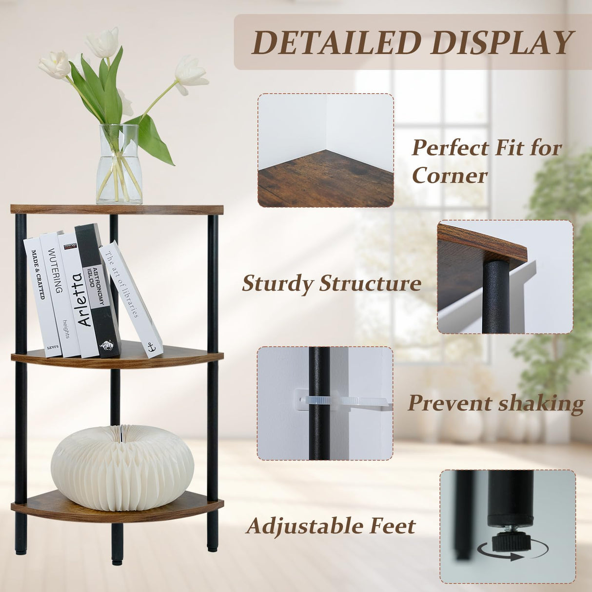 Rustic Industrial Corner Shelf