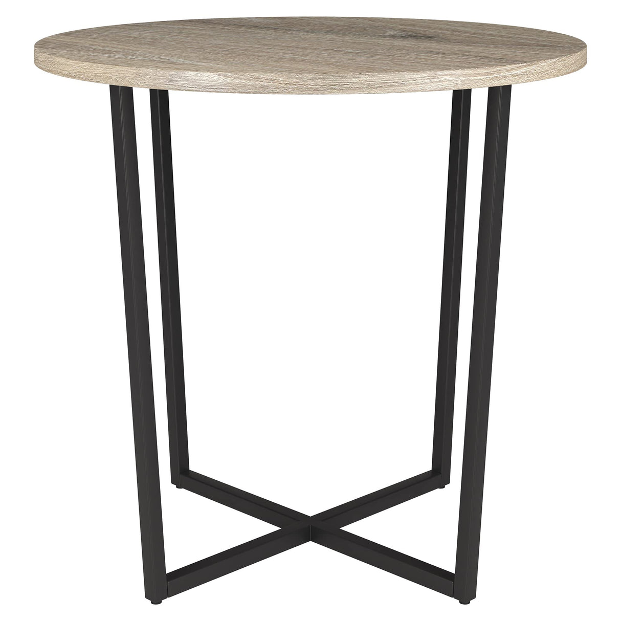 Side Table, 22" Wide, Blackened Bronze/Antiqued Gray Oak