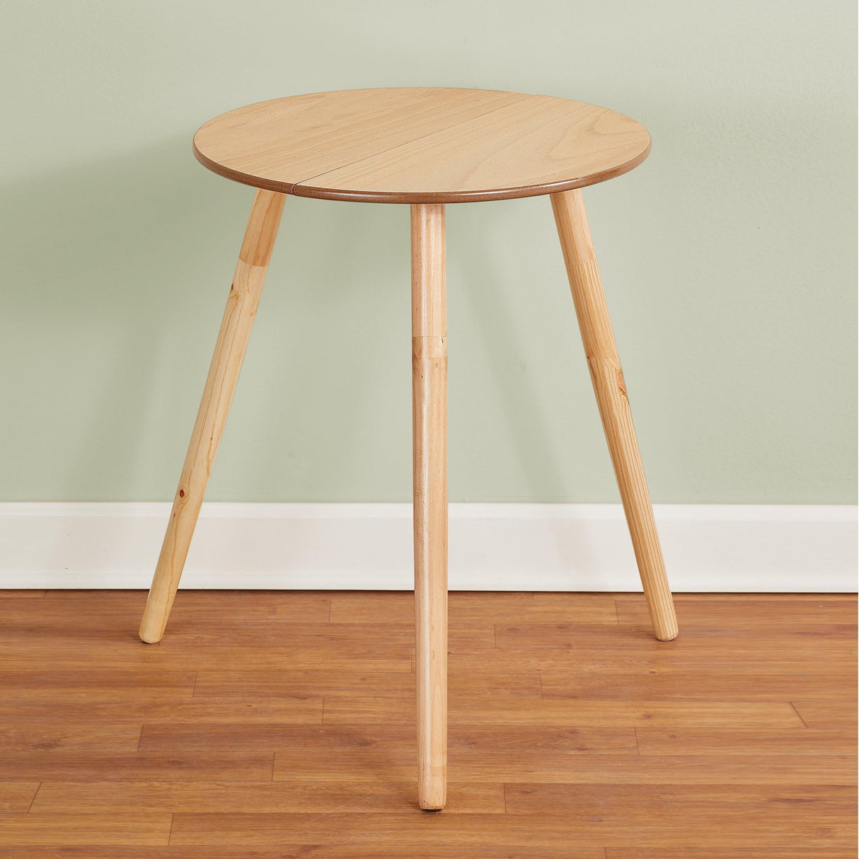 Wooden Round Side Accent Table, 20 Diameter x 25.5 Height Sturdy Classic Three-Legged Round Side Table