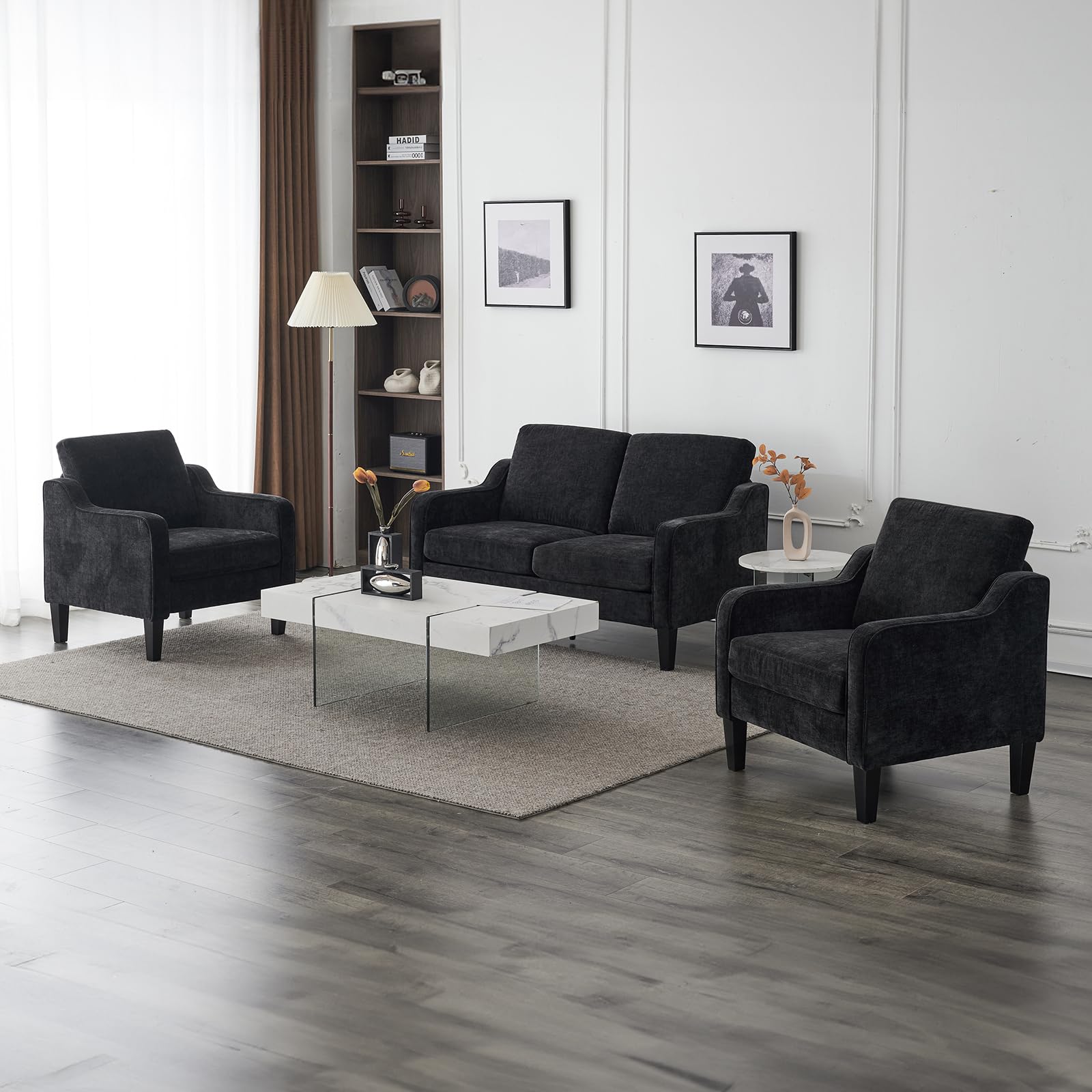 Century Modern Loveseat Sofa Couch, Living Room 53" Love Seat 2 Seater Upholstered Comfy Couches