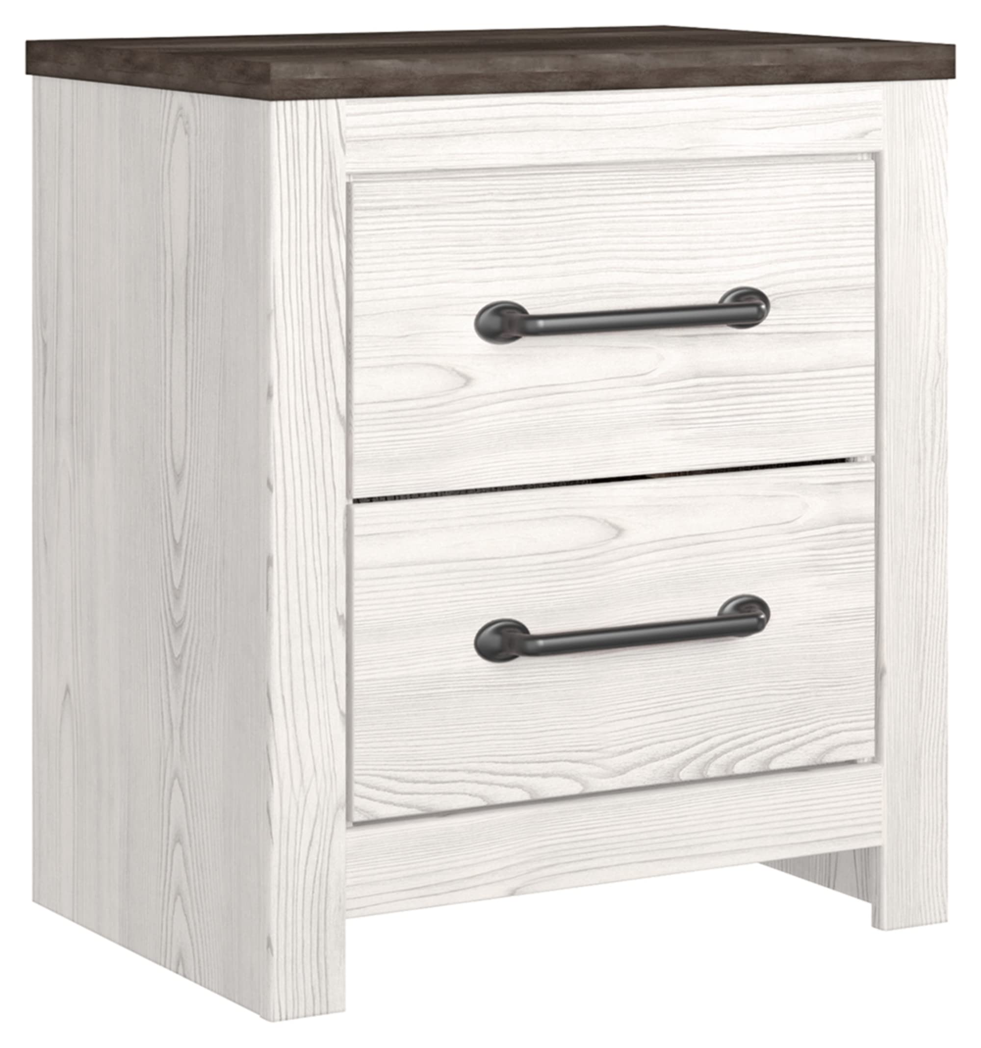 Gerridan Coastal 2 Drawer,  Nightstand, White/Gray