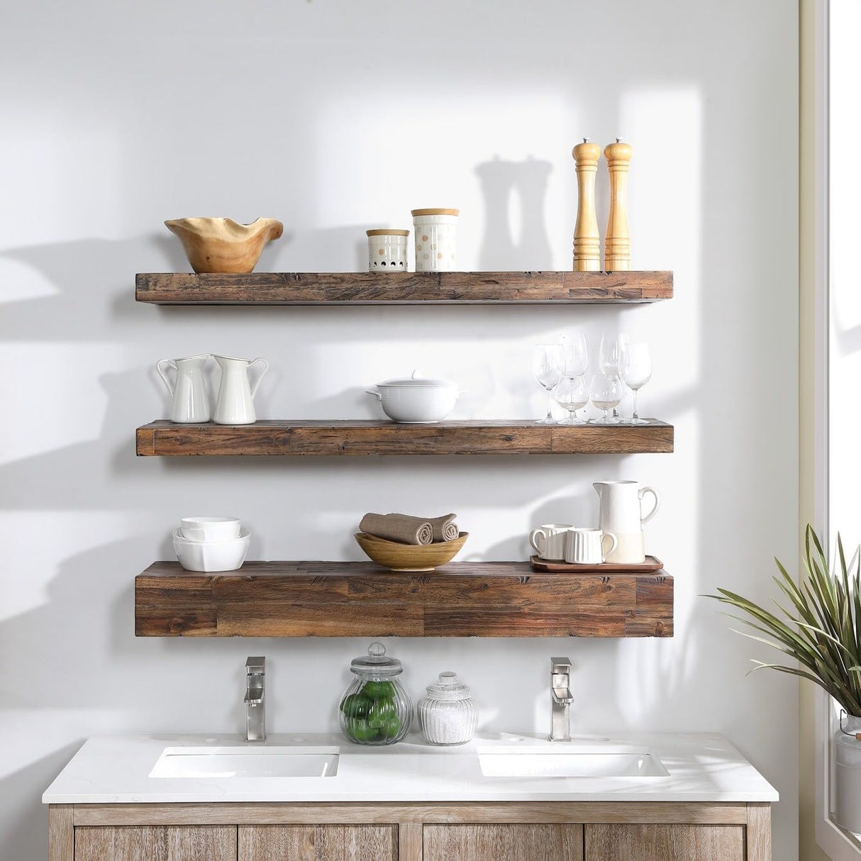 Distressed Floating Shelf Set