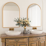 20"x30" Arched Bathroom Mirror - Wall Mounted Mirror - Gold Arch Mirror