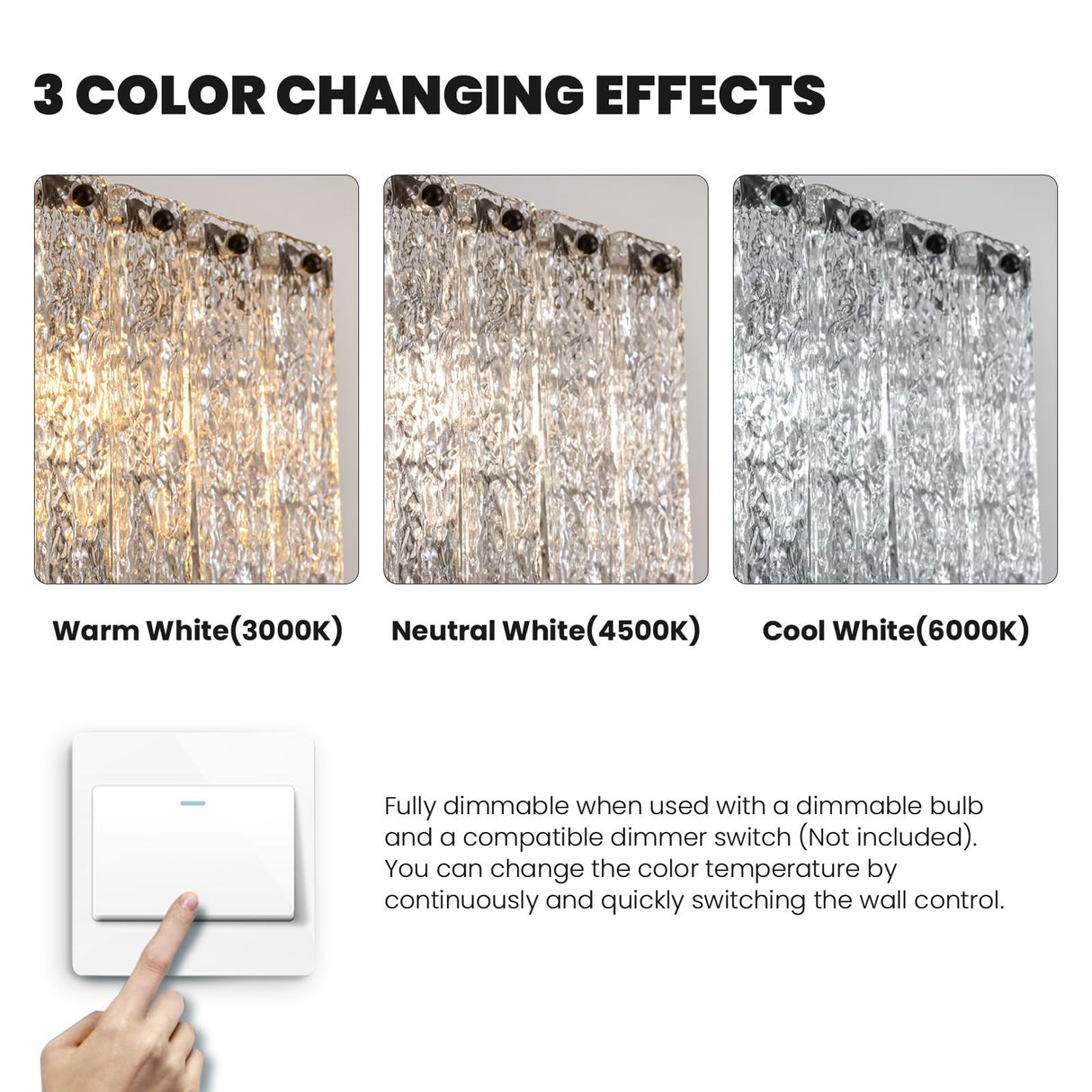 Modern Rectangle Black Crystal Chandeliers for Dining Room, L40 Rectangular Water