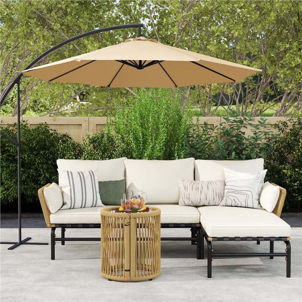 Outdoor L-Shaped Conversation Sofa Set