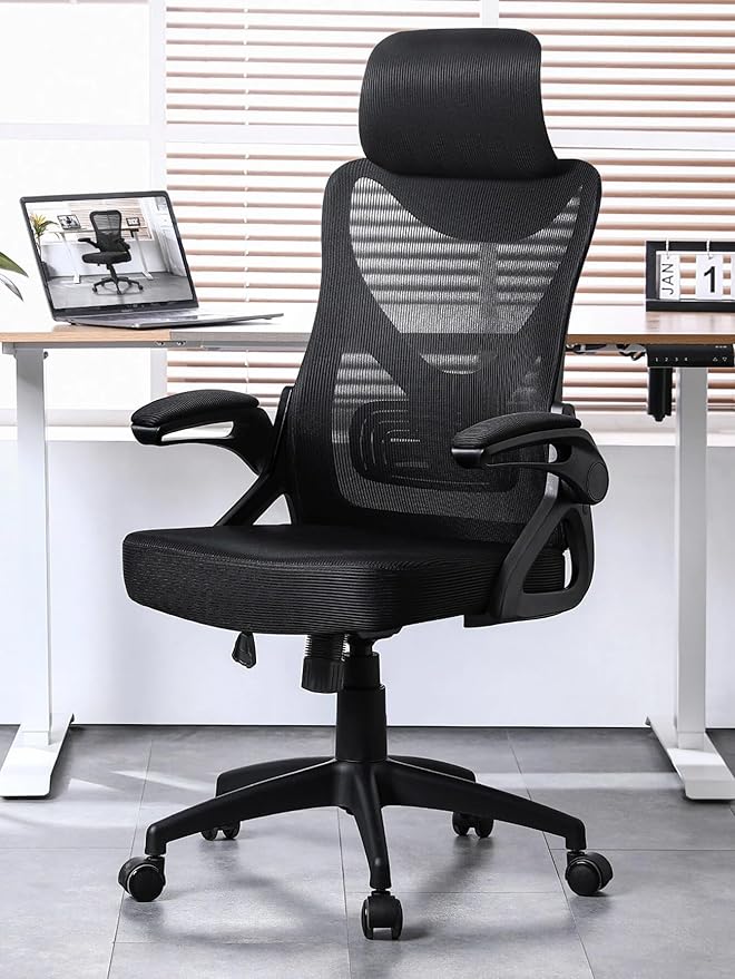 Lawrence Mesh Home Office Chair, Task Chair, Black, Black MESH