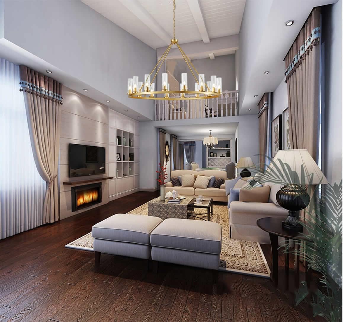 Farmhouse Wagon Wheel Chandelier,D42 16 Light Gold Industrial Rustic Chandelier Lighting