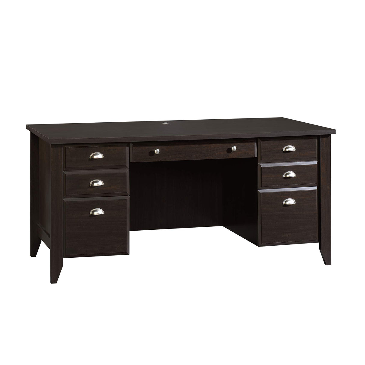 Shoal Creek Executive Desk, L: 65.12" x W: 29.29" x H: 30.55", Jamocha Wood finish