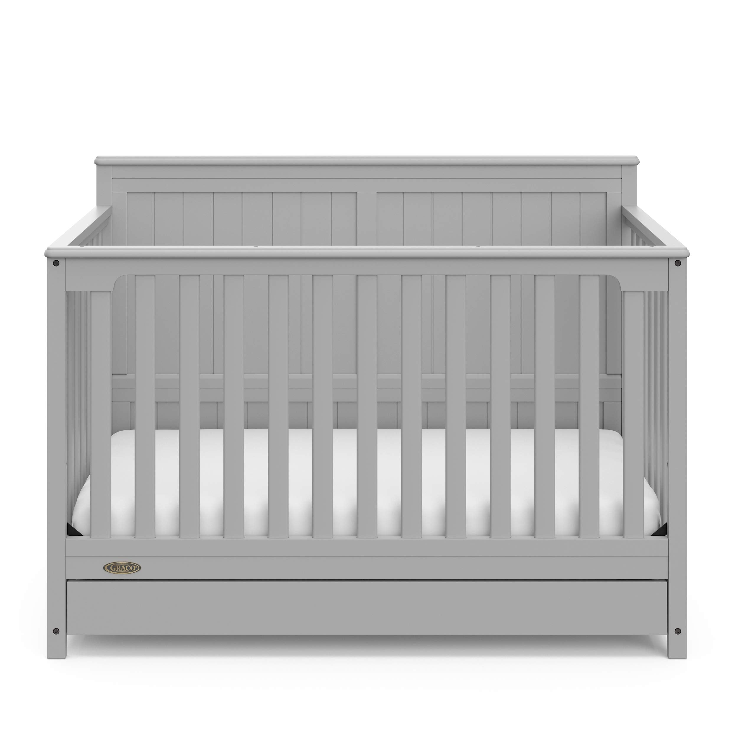 5-in-1 Convertible Crib with Drawer (Pebble Gray) – GREENGUARD Gold