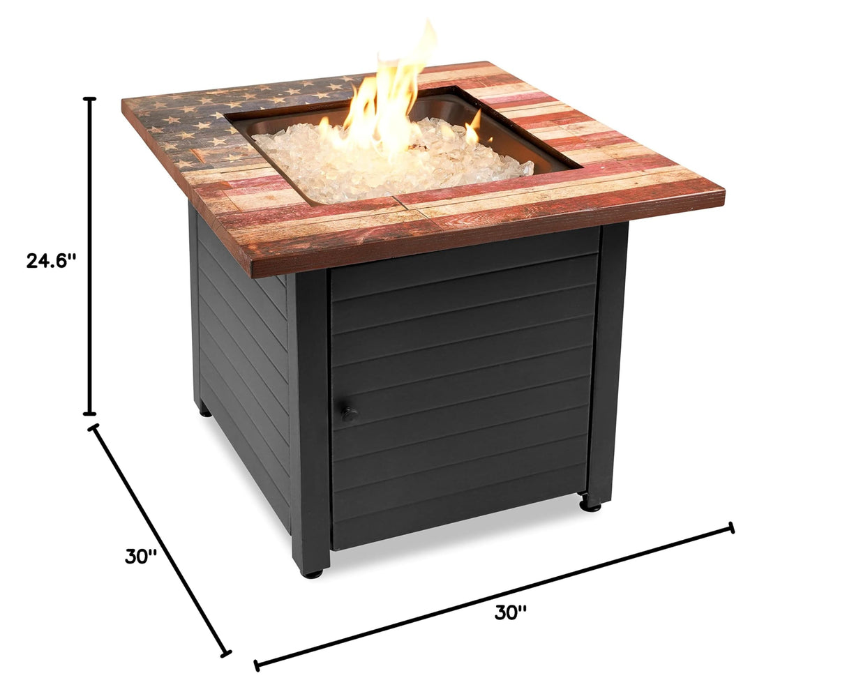 The Liberty, Square 30" Outdoor Propane Fire Pit - Bircata