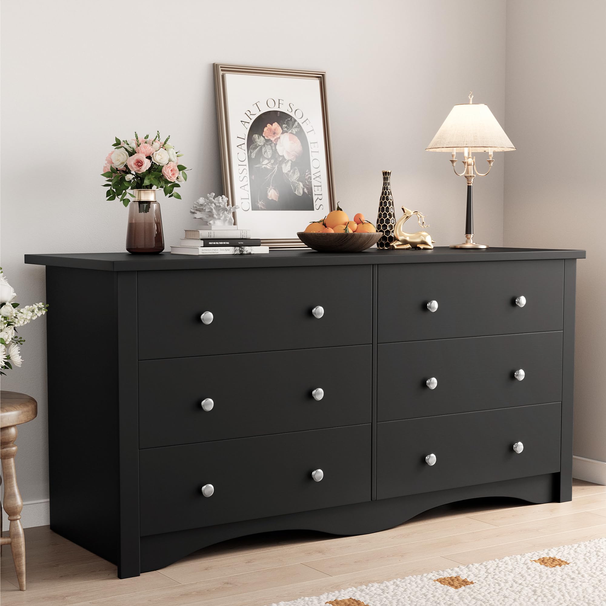 Dresser for Bedroom, 6 Drawer Dressers, Wide Storage Organizer Chest