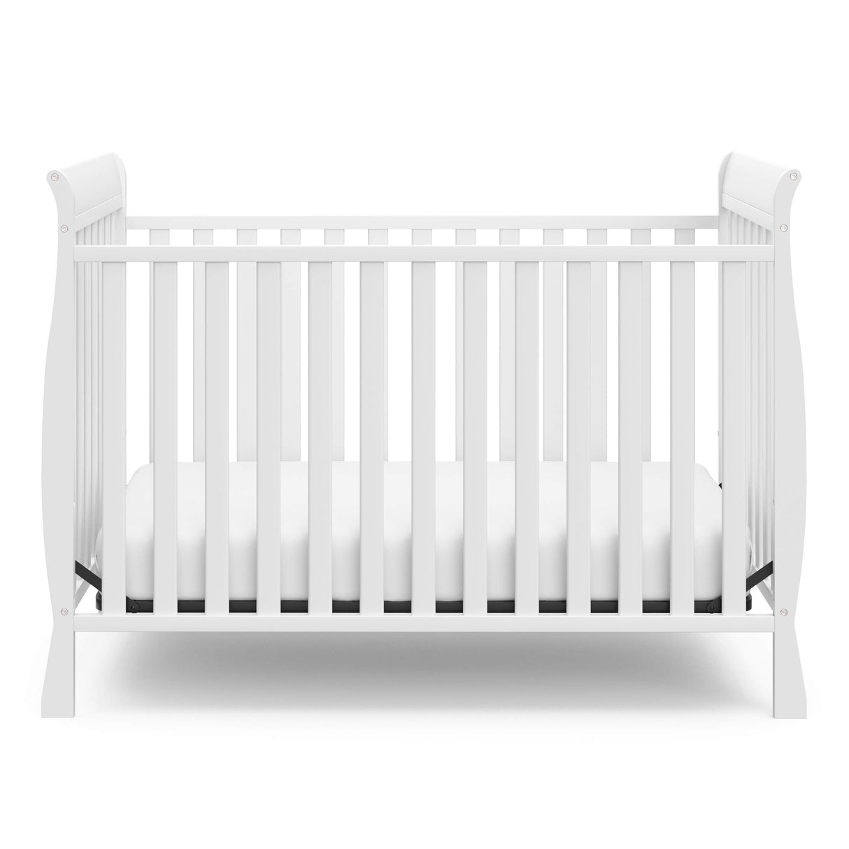 Convertible Crib (White) – GREENGUARD Gold Certified, Converts to Toddler Bed and Daybed, Fits Standard Full-Size Crib Mattress, Classic Crib with Traditional Sleigh Design