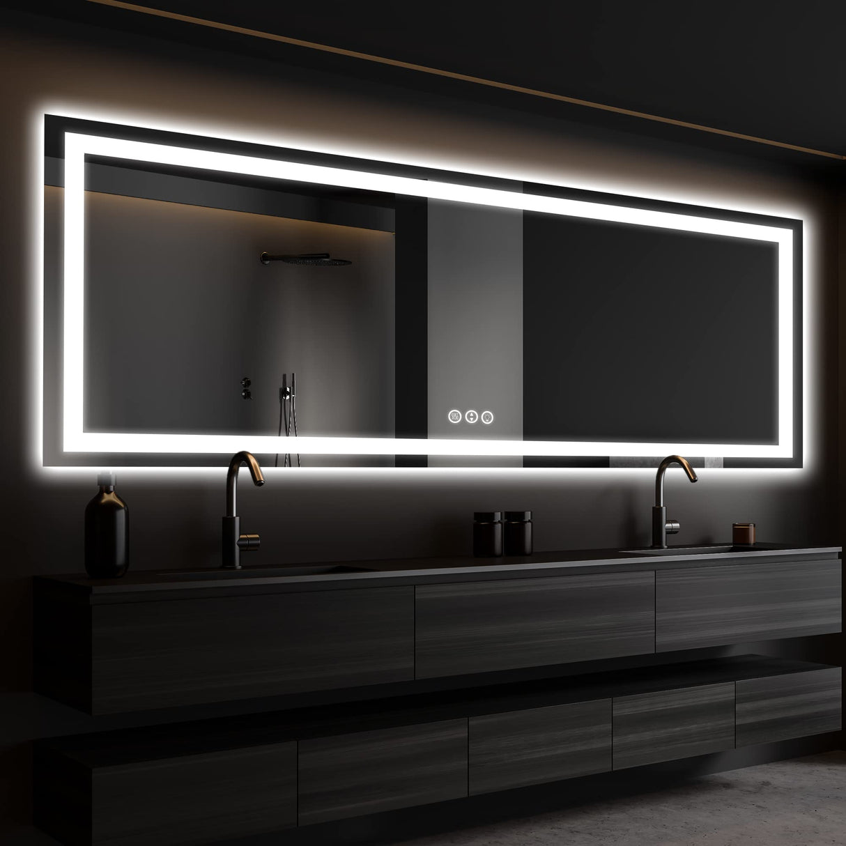72''x32'' Large led Lighted Bathroom Mirror Front and Backlight Mirror for Wall LED