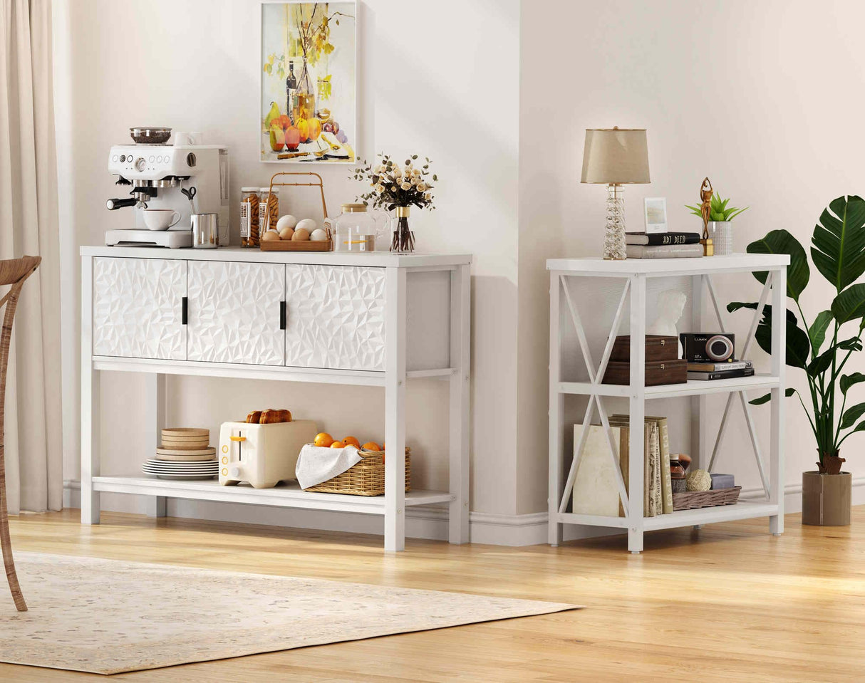 Console Sofa Table with Storage, Modern Entryway Table for Living Room