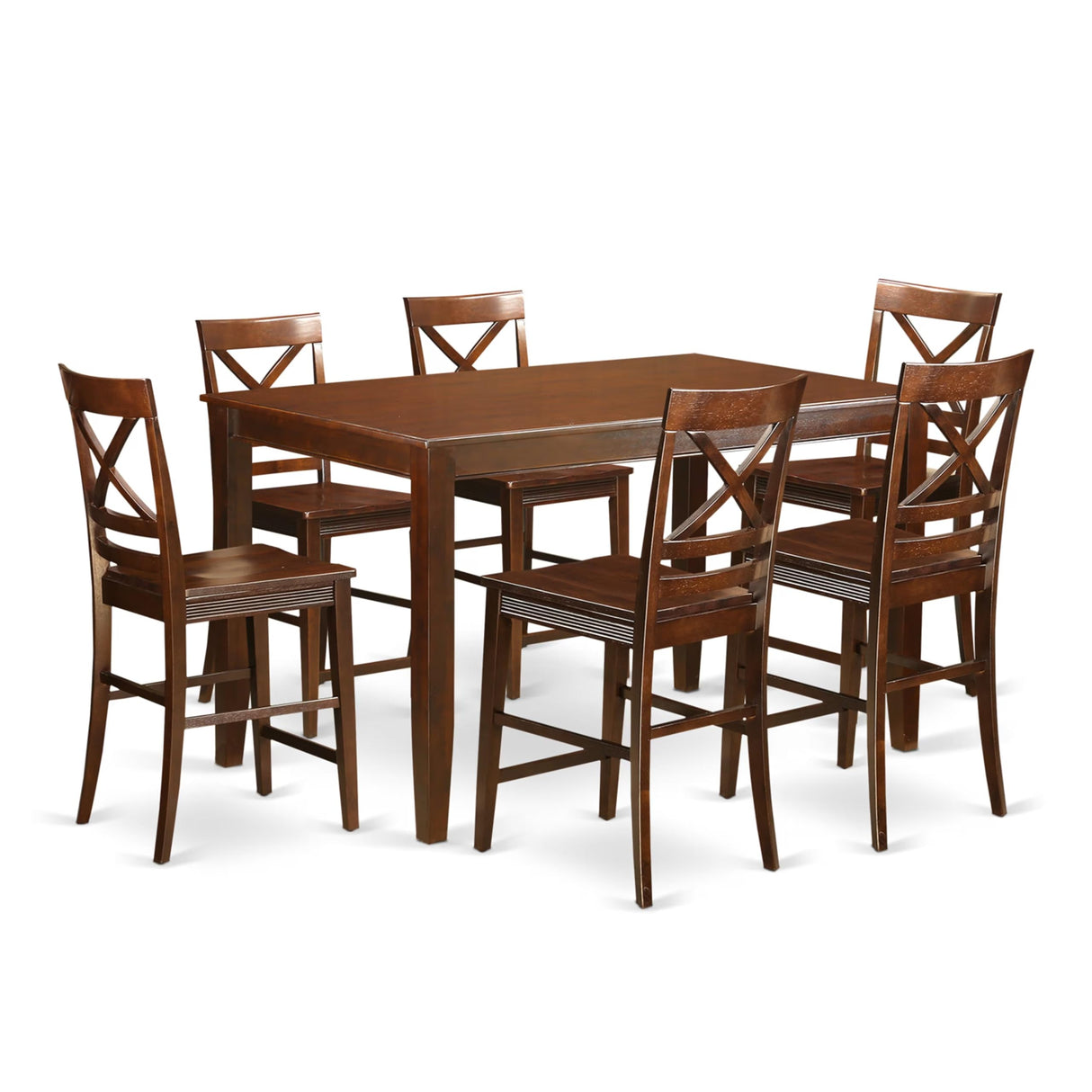 7 Pc Dining counter height set - high top Table and 6 Kitchen bar stool.