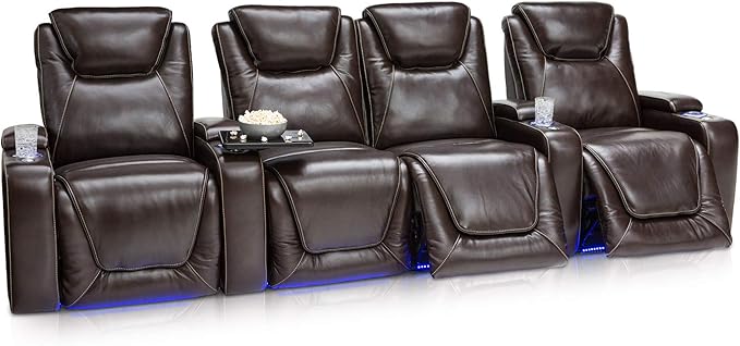 Equinox Home Theater Recliner – Top Grain Leather Power Reclining Seats