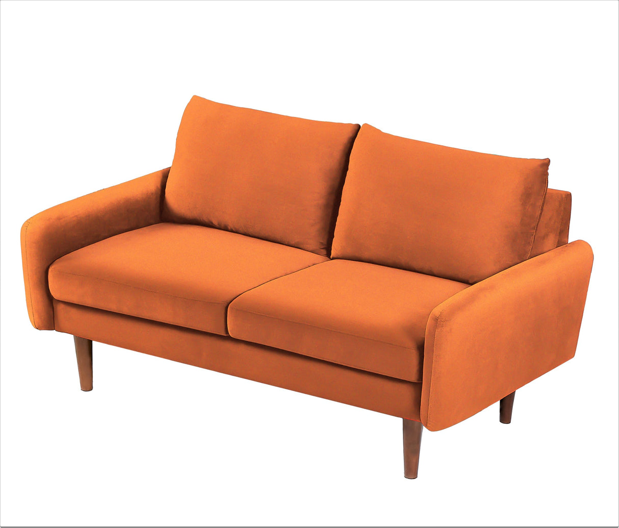 Kent Velvet Loveseat Sofa for Modern Living Rooms and Compact Spaces