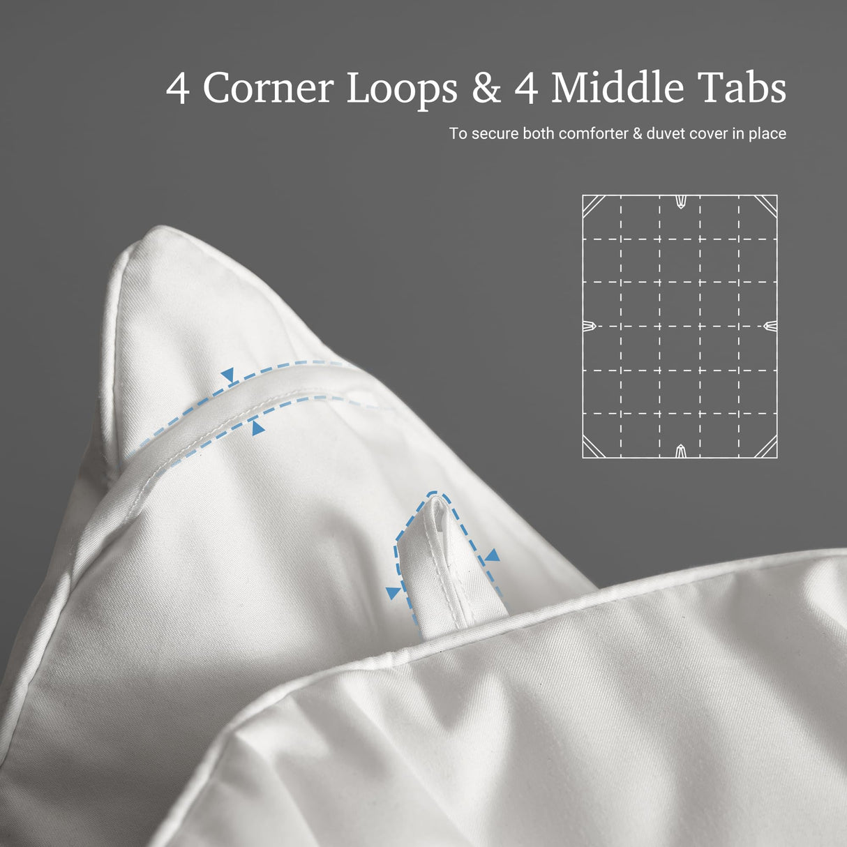 Hotel Grand White Goose Down Fiber Comforter King, Hotel Collection Hypoallergenic Goose Down Fiber Duvet Insert King, Extra Warmth Bedding Comforter for Cold Weather 65oz, 106 x 90 Inch