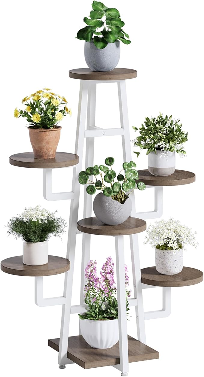 EverBloom 7-Tier Tall Plant Stand - Corner Wooden Shelf