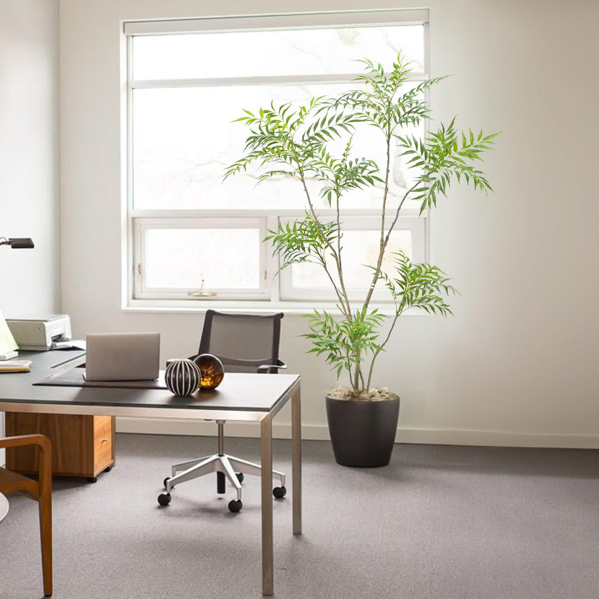 Artificial Mahonia Fortunei Tree, Luabue 6FT Tall Fake Plant Fake Tree Faux Plants Indoor