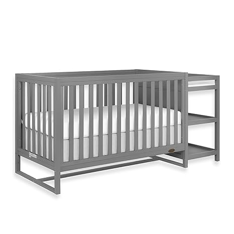 Milo 5-in-1 Convertible Crib and Changing Table with Free Changing Pad in Vintage White Oak