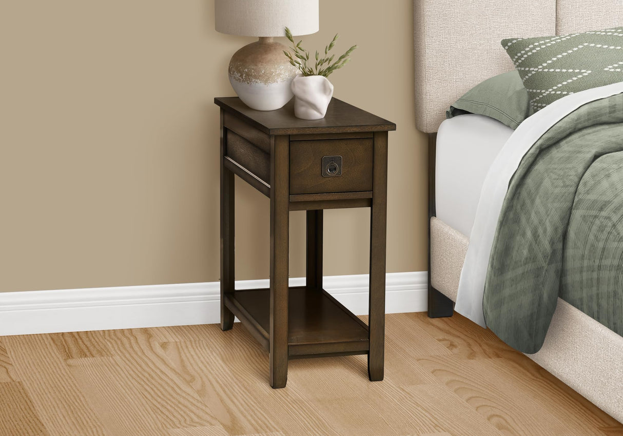 Accent Table, End, Side Table, Nightstand, Bedroom, Narrow, Storage Drawer