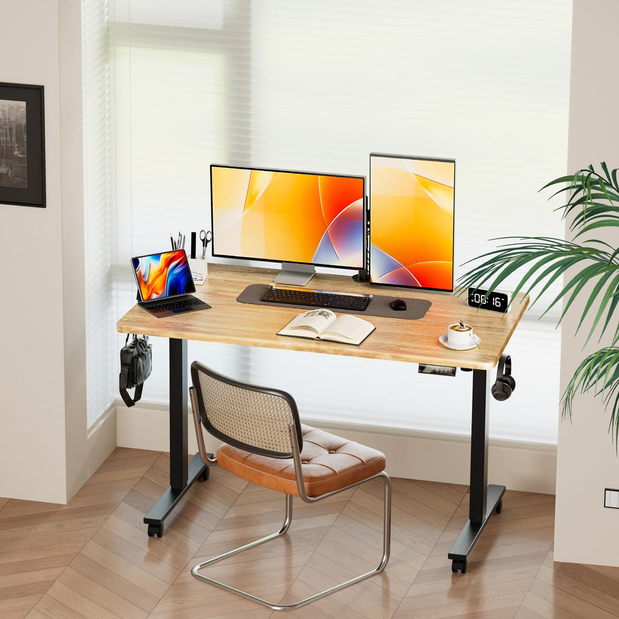 Electric Standing Desk Height Adjustable Computer Desk, 48 Inches Sit Stand Desk