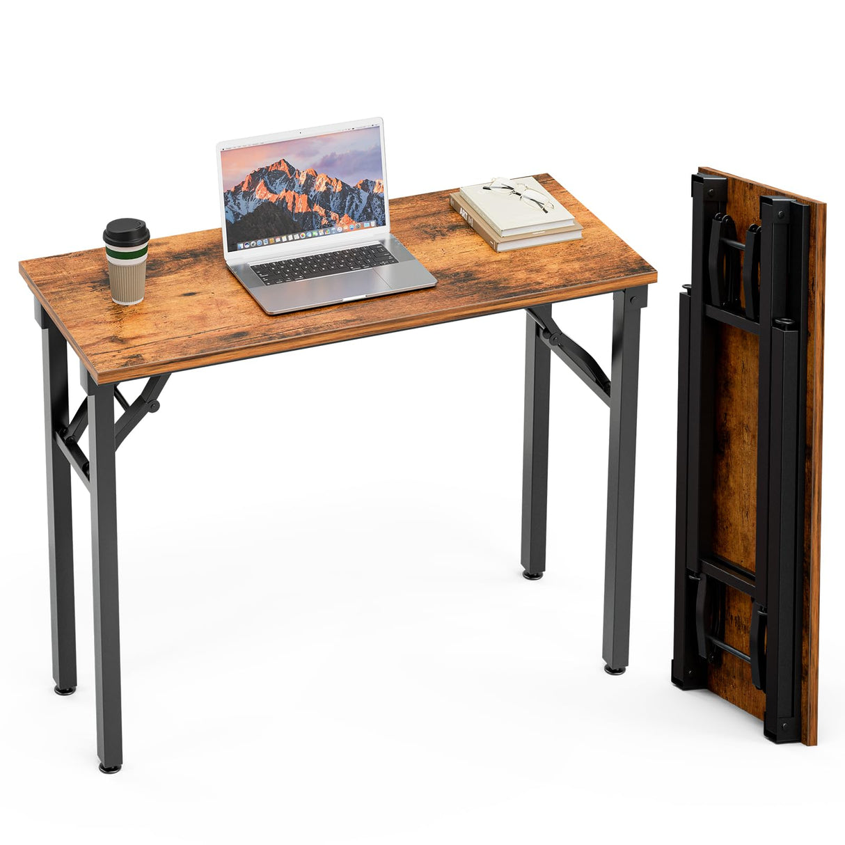 Small Computer Desk Folding Table - 35.8" Foldable Office Desk, No Assembly