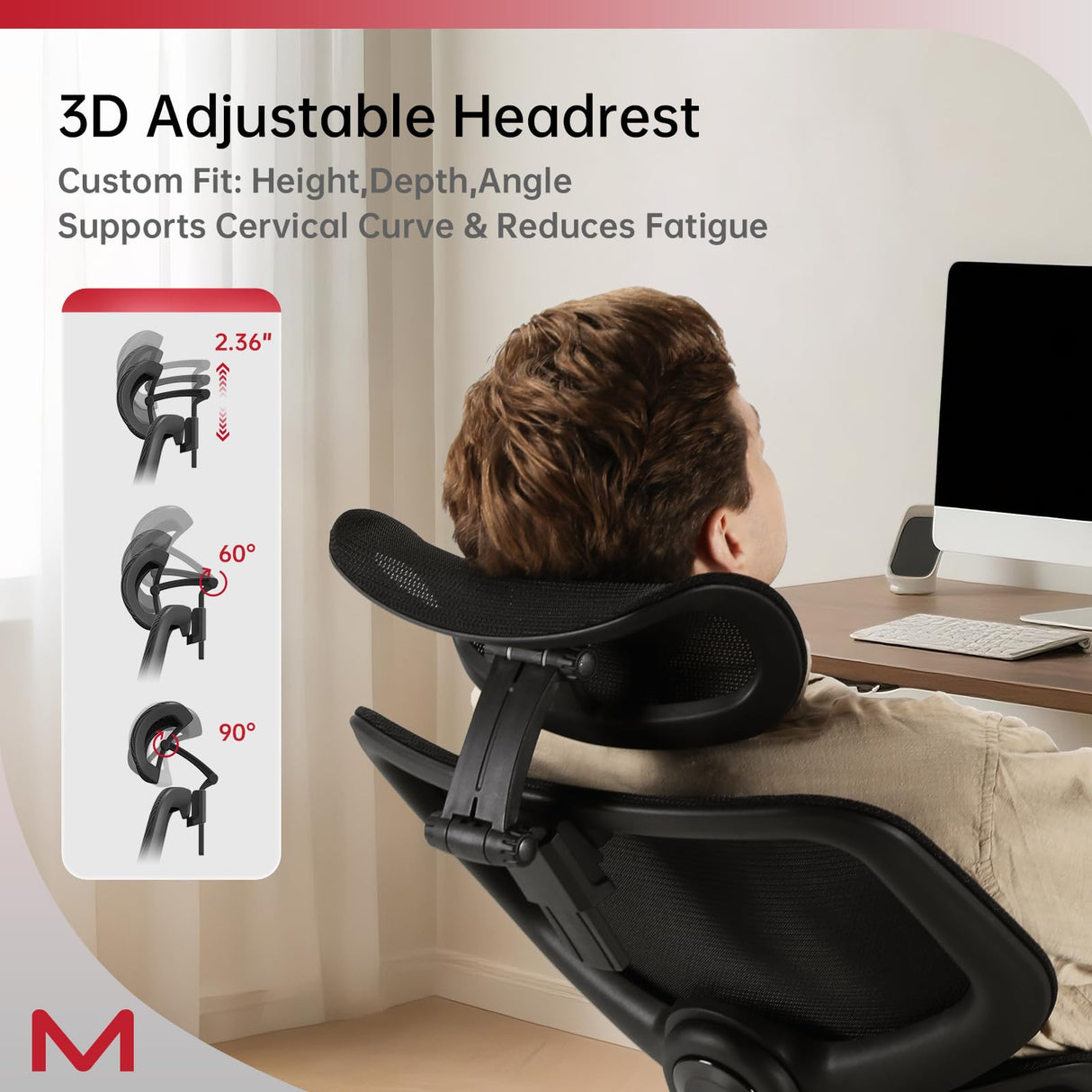 Ergonomic Office Chair with Footrest and Dynamic Lumbar Support