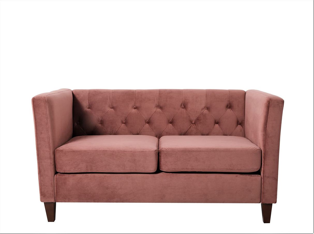 Modern Style High Density Foam Rose Velvet Button-Tufted 3 PC Living Room Set with