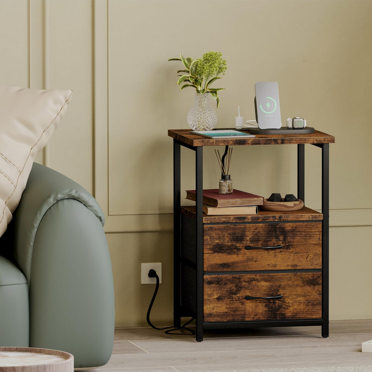 Night Stand with Charging Station, Nightstand