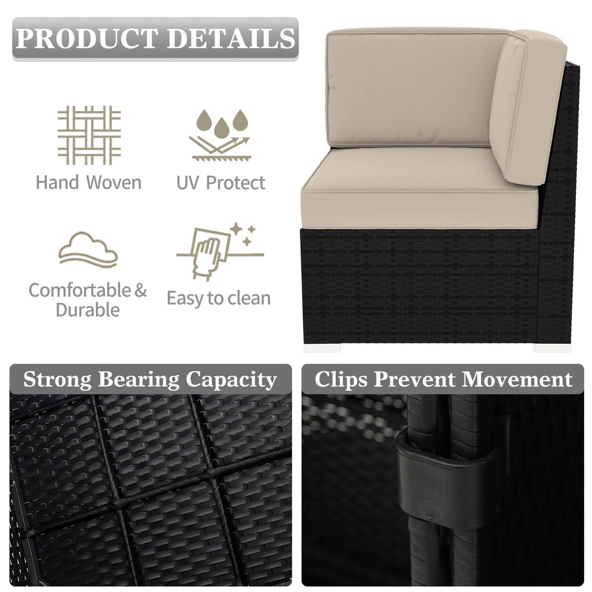 Outdoor Patio Furniture Set Sectional Conversation Sofa Set