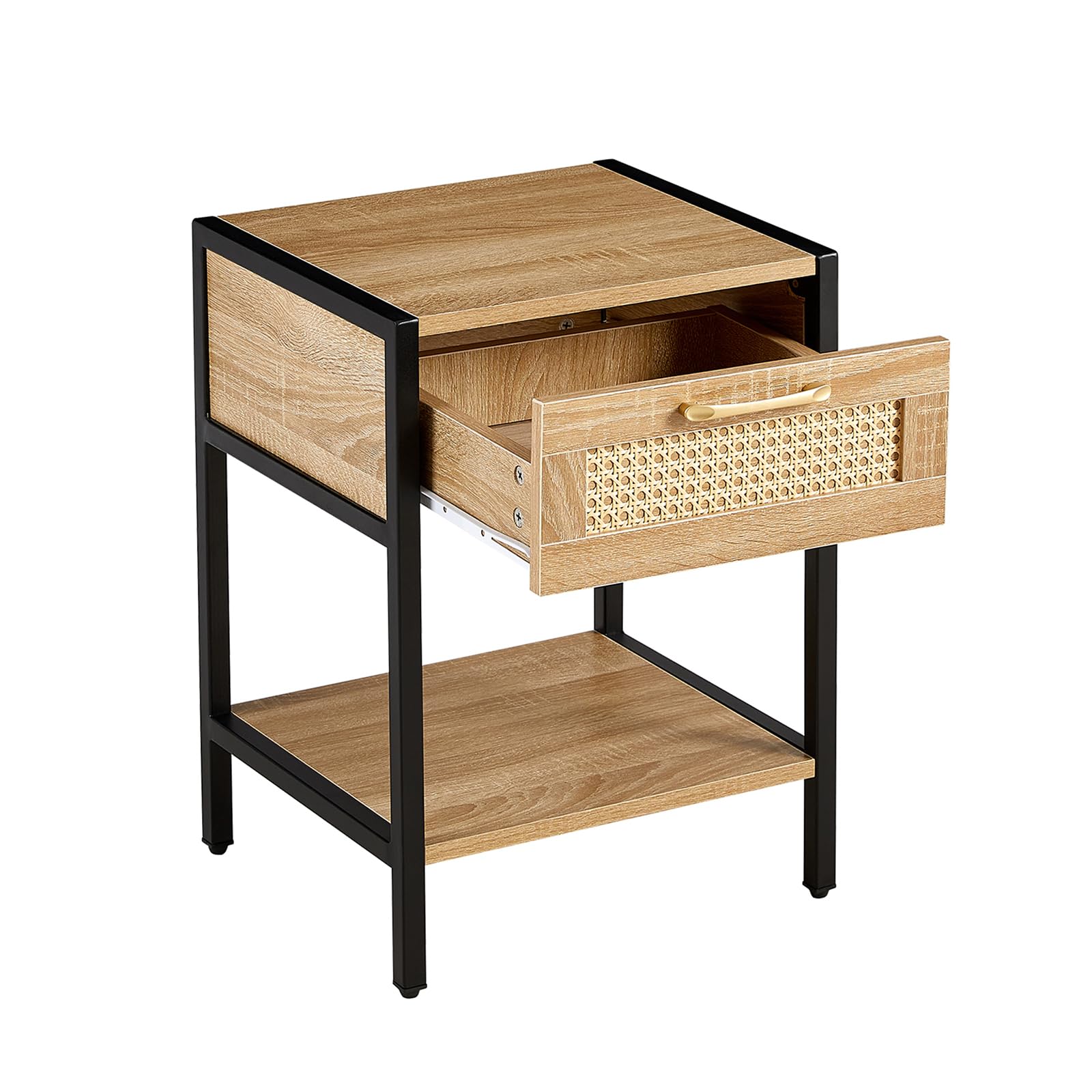 Modern Rattan Nightstand Set of 2 15.74 "L x 13.58 "W x 21.26 "H