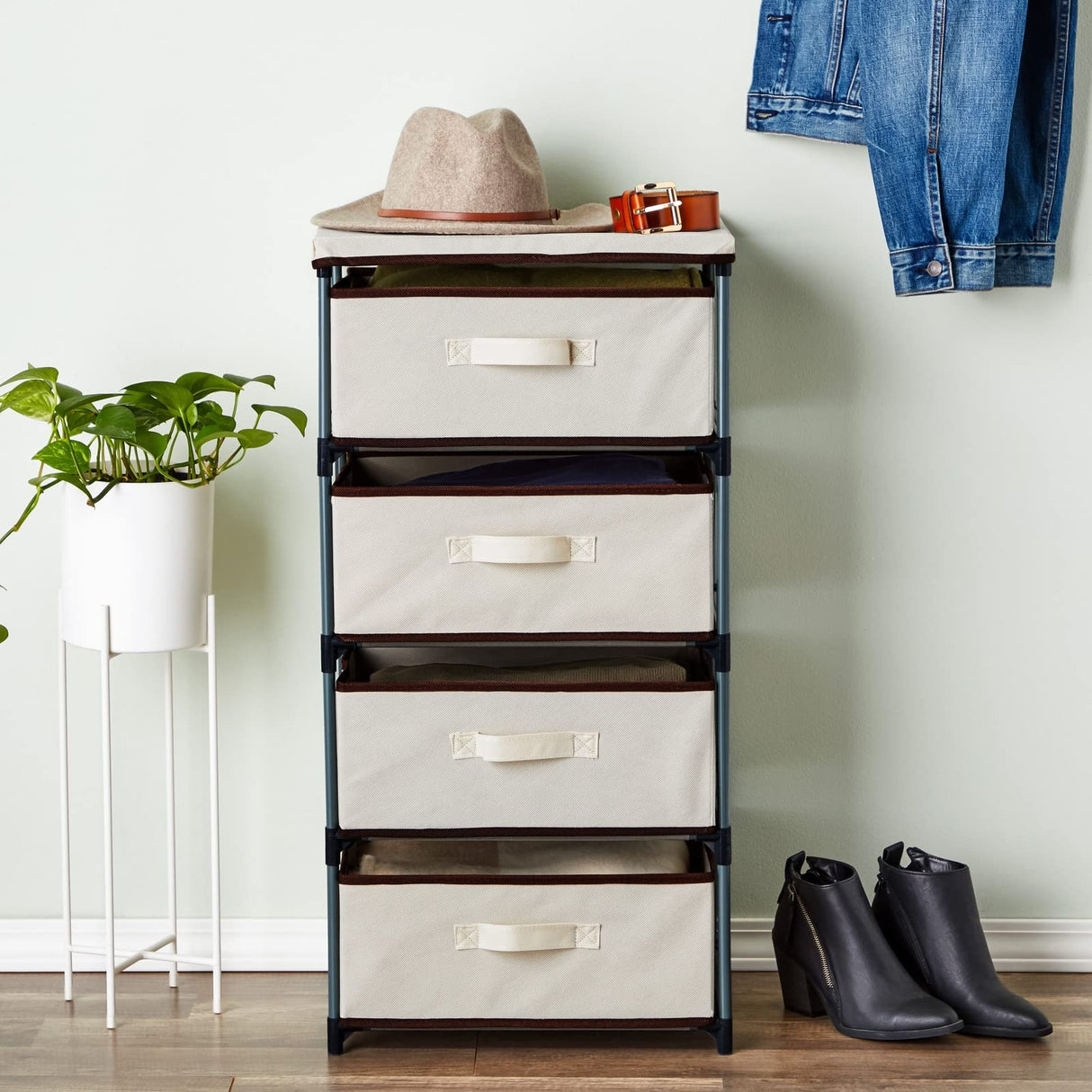 4-Tier Tall Closet Dresser with Drawers