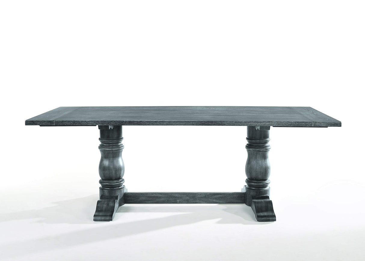 Weathered Gray Trestle Dining Table - Rustic Outdoor Furniture