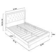 LuxeLift Full Platform Bed Frame with Adjustable Headboard & Diamond Tufting