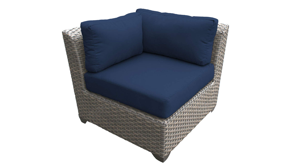 Florence 7 Piece Outdoor Wicker Patio Furniture Set, Navy