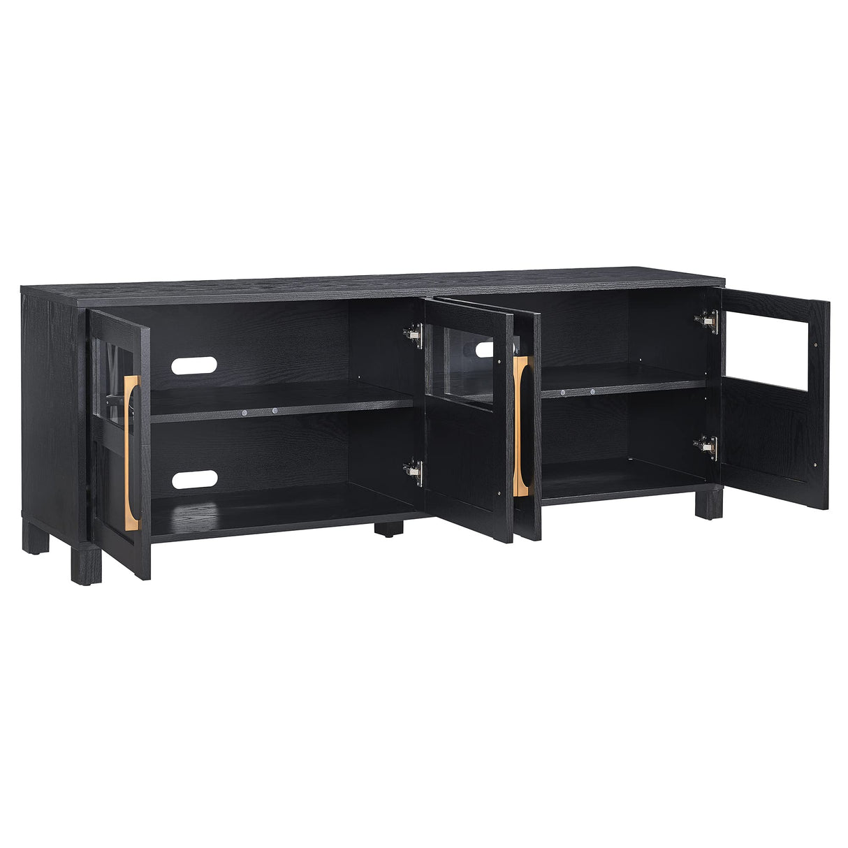 Holbrook TV Television-Stands, 68" Wide, Black Grain