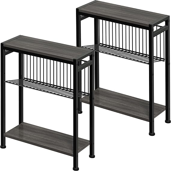 SlimFit 3-Tier Snack & Side Table with Magazine Rack