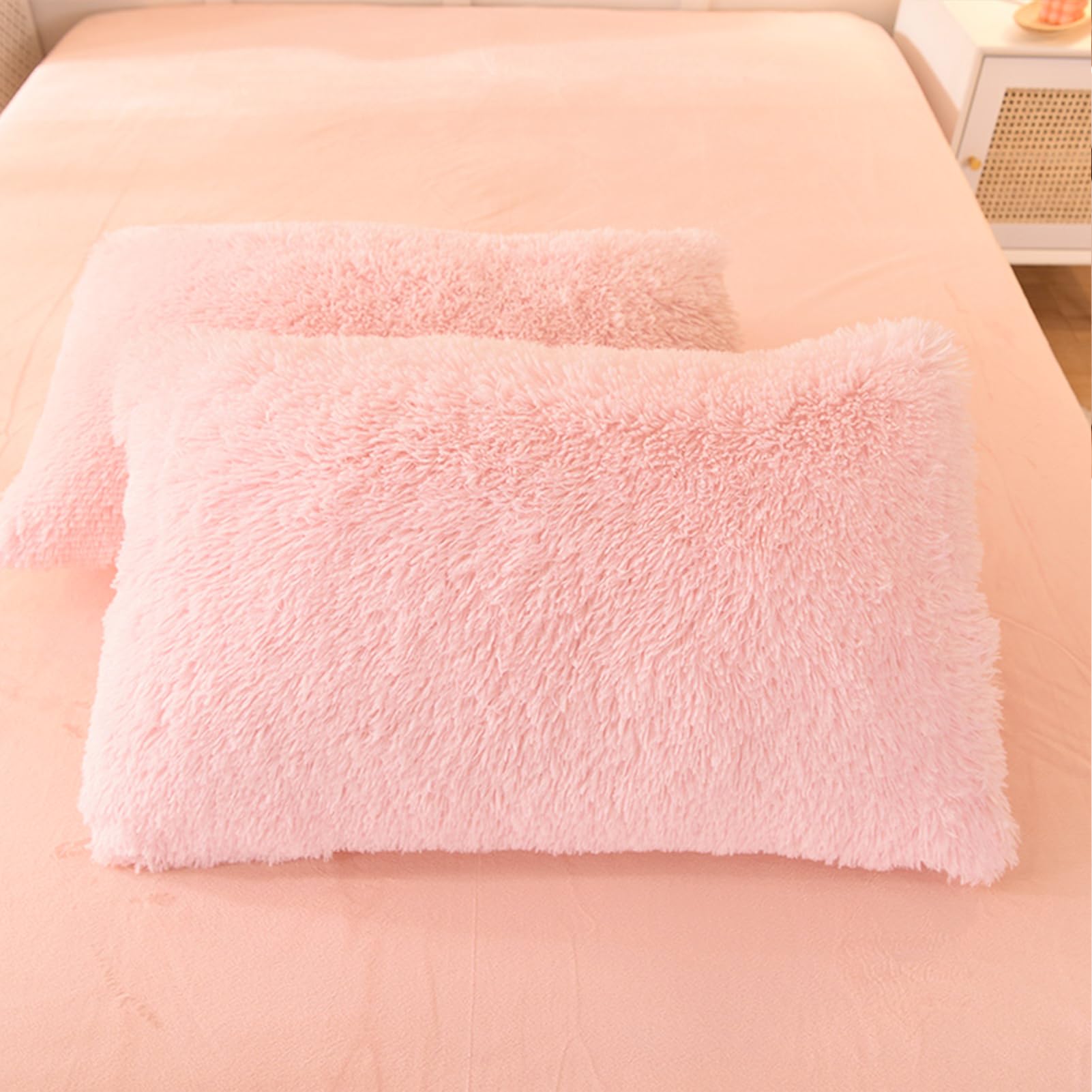 Fluffy Plush Duvet Cover Full Size, Luxury Shaggy Ultra Soft Bedding Set, 3 Pieces Warm