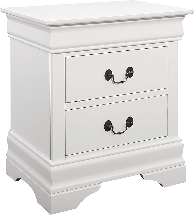 Louis Philippe 2-Drawer Nightstand White 204692
