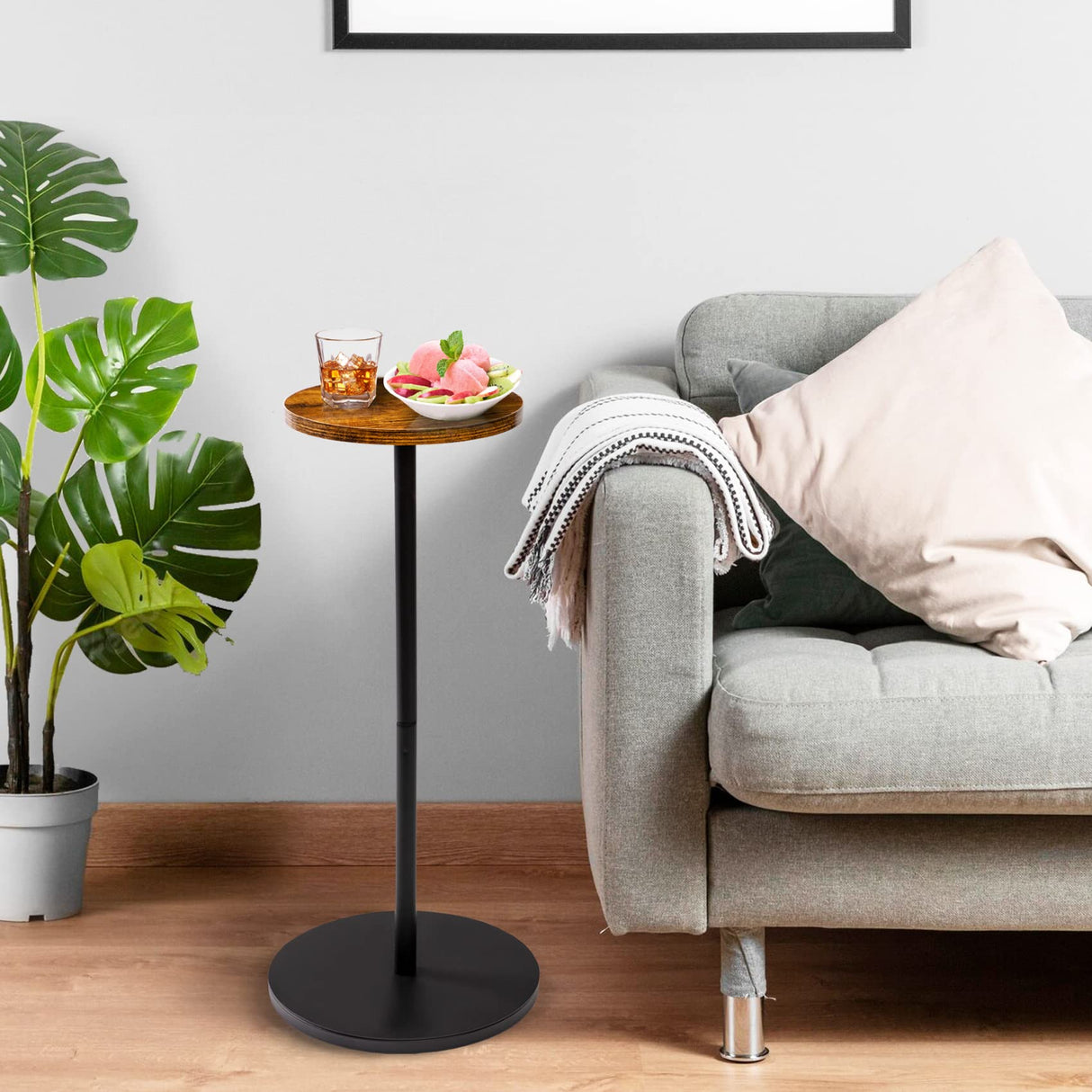 Small Drink Table For Small Spaces Pedestal Side Table Martini Table Cocktail Table