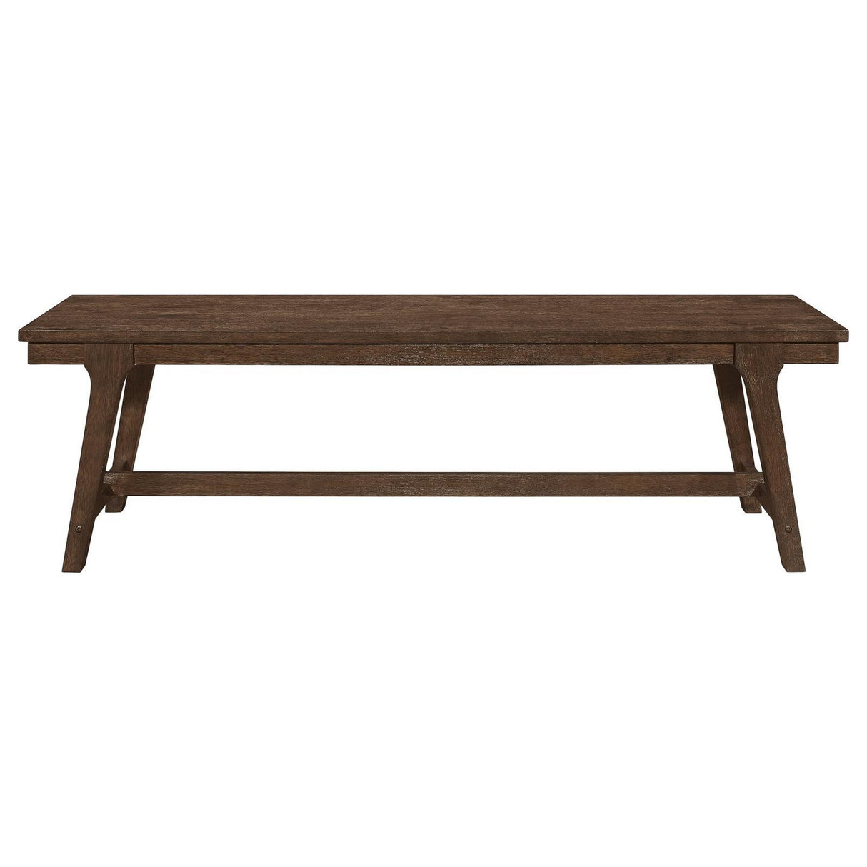 Wire Brushed Asian Hardwood Angled Block Legs Bench Brown
