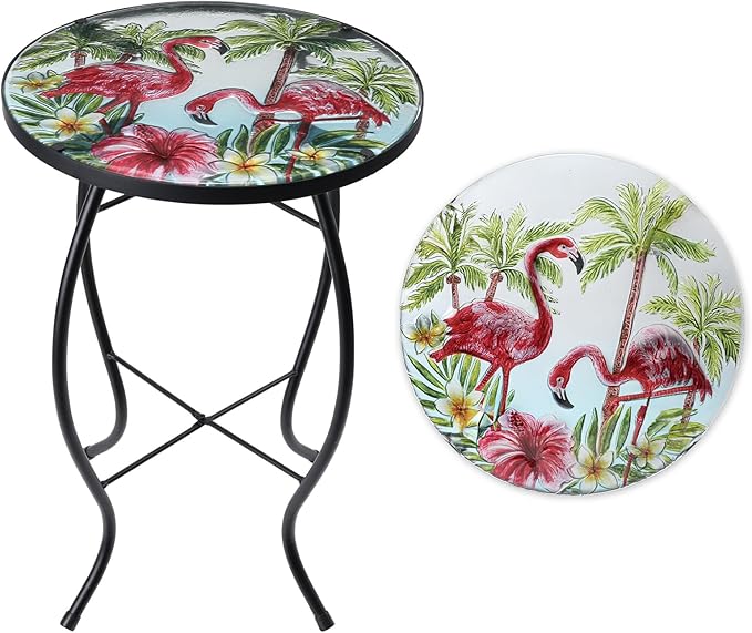 Patio Side Table Outdoor Accent Table Small Mosaic Table Coffee Table End Table