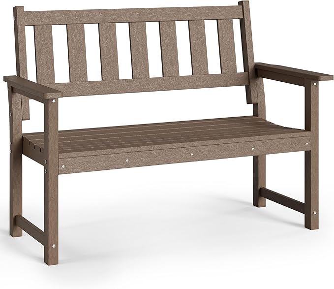 Outdoor Bench, 50’’ All Weather and Fade Resistant Memorial Bench