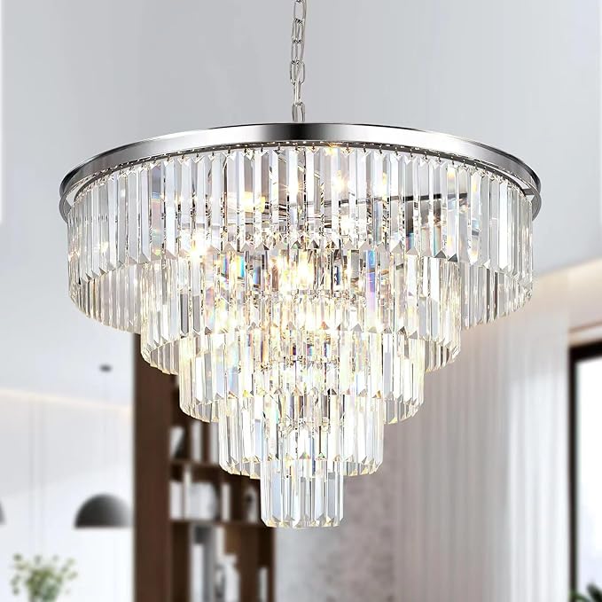 Modern Chandeliers Crystal with Light, 15 Lights Chrome Crystal Chanderlier Lighting