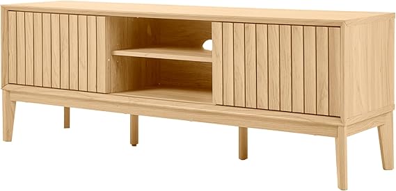 TVS1000B Gennaro 58 in. Farmhouse 3-Storage Sliding Door TV Stand Fits TVs up to 65 in