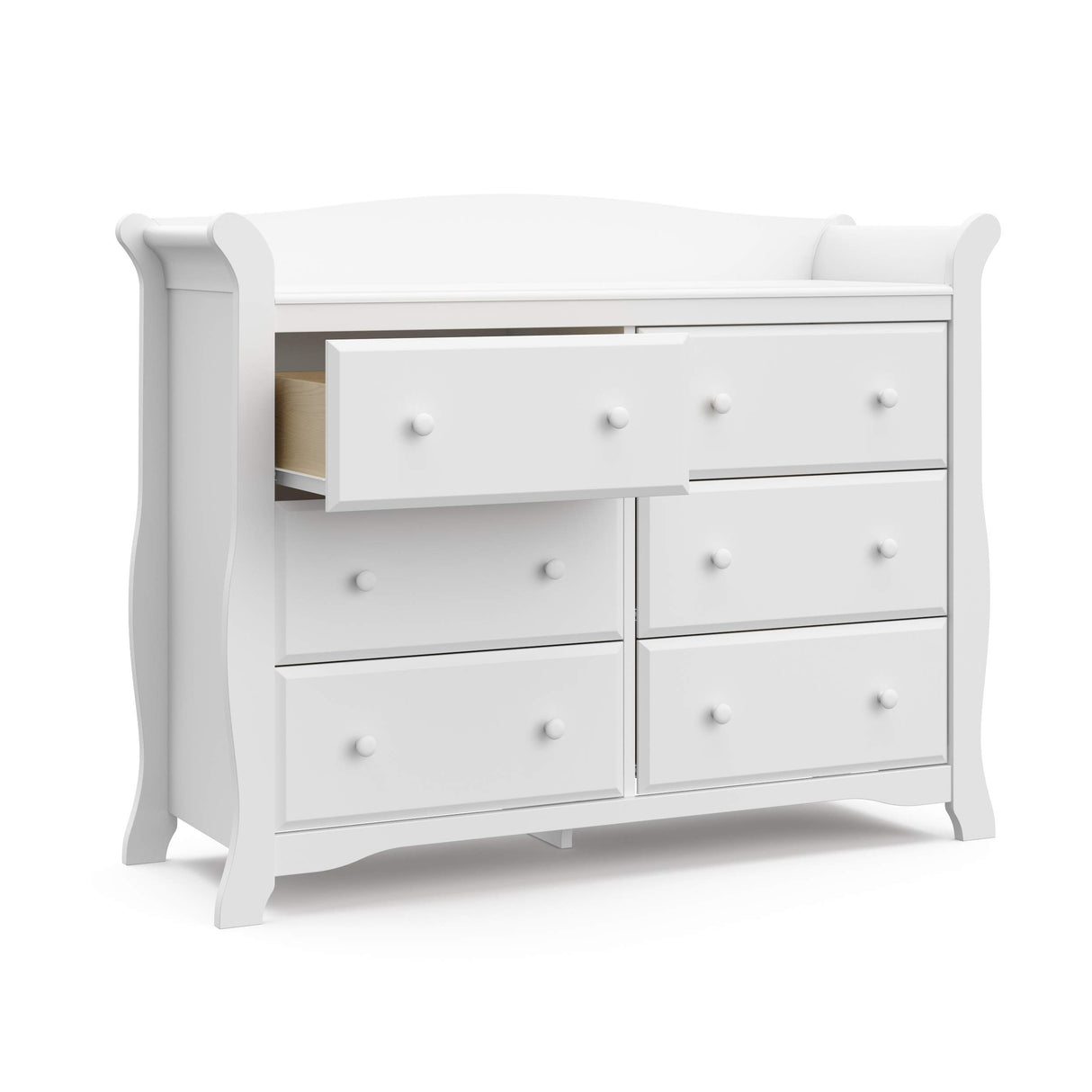 6 Drawer Double Dresser (White) – Dresser for Kids Bedroom, Nursery Dresser Organizer,