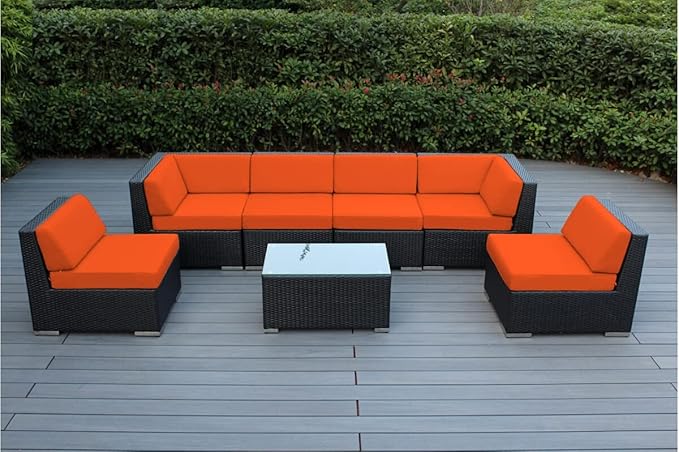 7-Piece Outdoor Patio Furniture Sectional Conversation Set