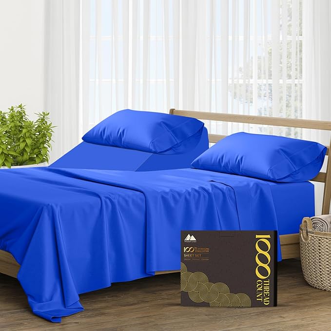 100% Pure Egyptian Cotton Sheets Queen Size - 1000 High Thread Count Sheets